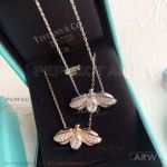 AAA Replica Tiffany Paper Flowers Rose Gold Diamond Firefly Necklace - 925 Silver 